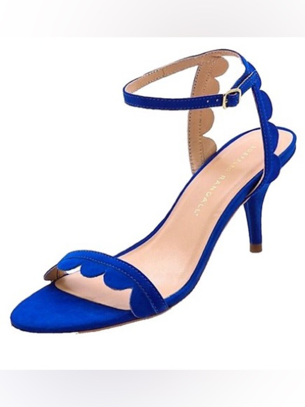 Loeffler Randall Lillit Blue Scalloped Suede Heels